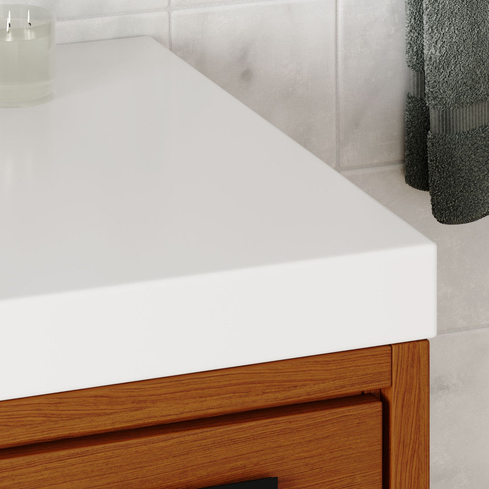 The Sacha Bathroom Vanity, Teak, 48", Single Sink, Freestanding