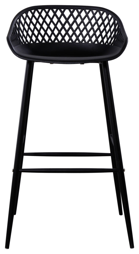 Contemporary Piazza Outdoor Barstool Black - M2 - Black