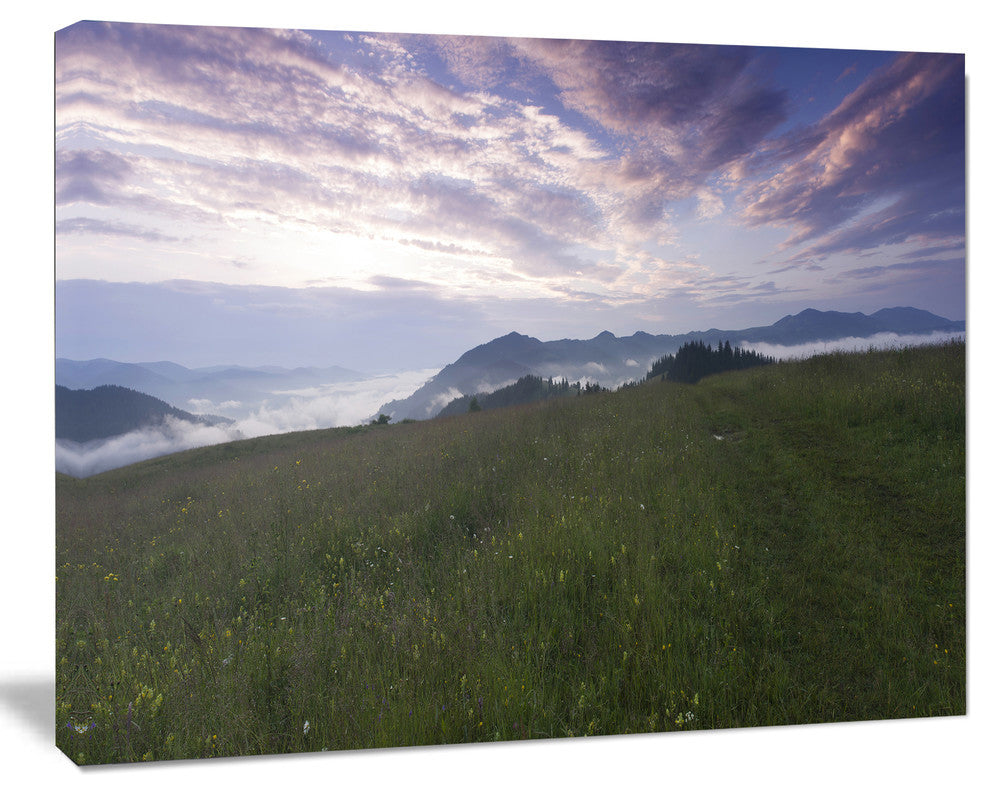 Mountain Plateau at Evening, Landscape Canvas Art Print, 40"x30"