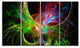 Multi Color Fractal Abstract Design, Abstract Canvas Print, 48"x28", 4 Panels