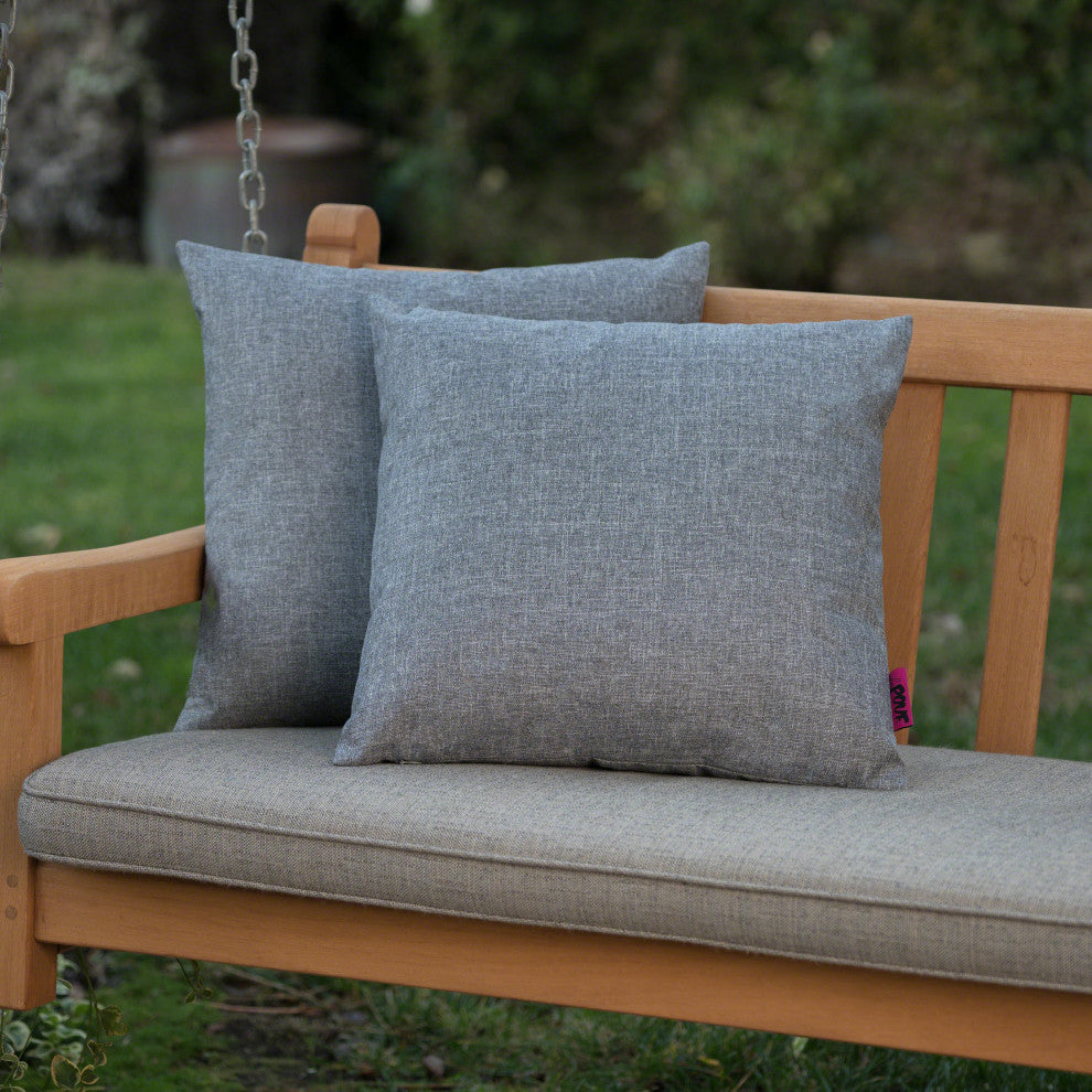 GDF Studio Coronado Outdoor Water Resistant Square Throw Pillow, Gray, Set of 2