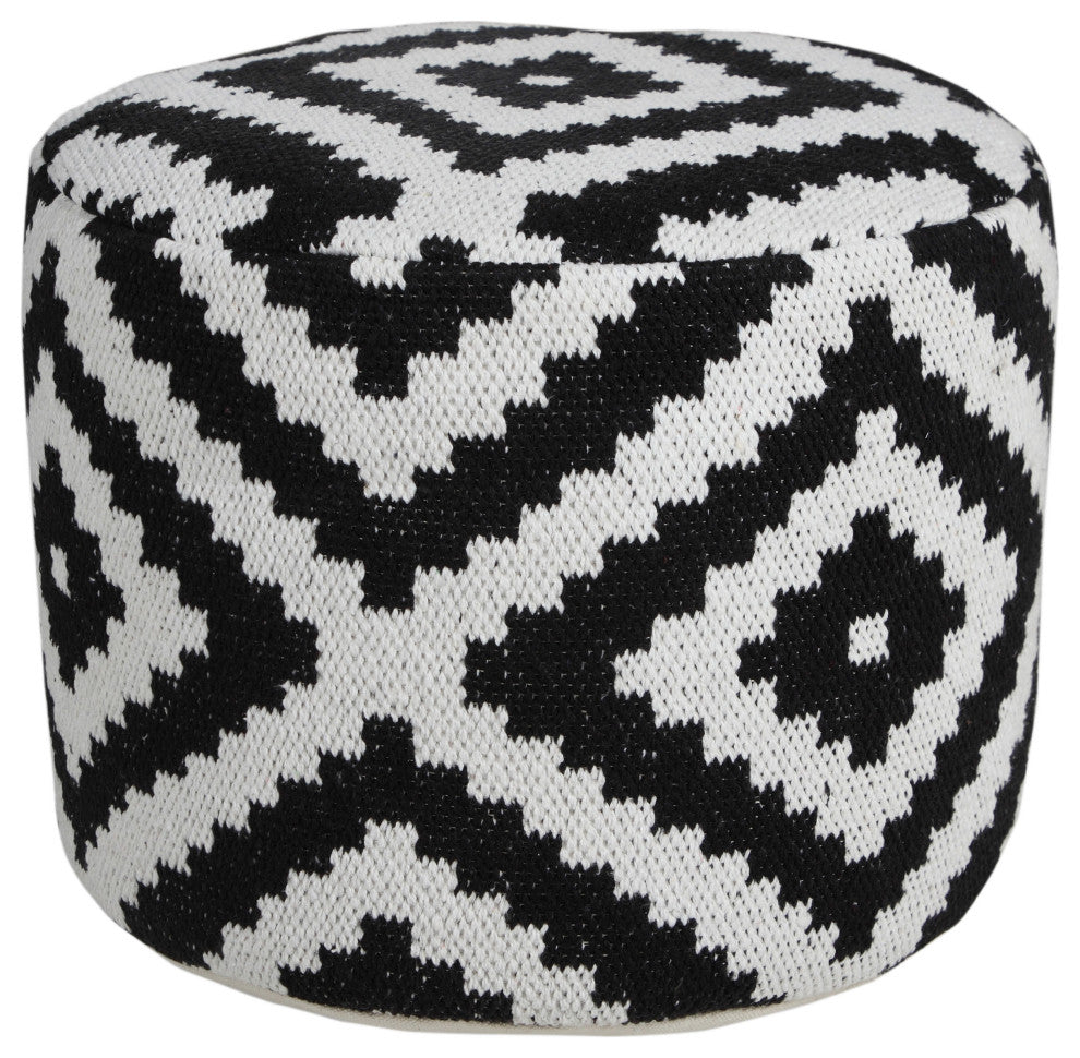 Modern Geometric Medallion Pouf Ottoman