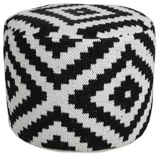 Modern Geometric Medallion Pouf Ottoman