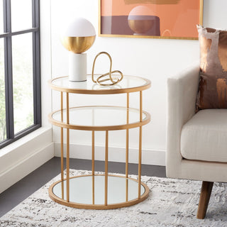 Safavieh Layta 3 Shelf Accent Table, Gold/Clear