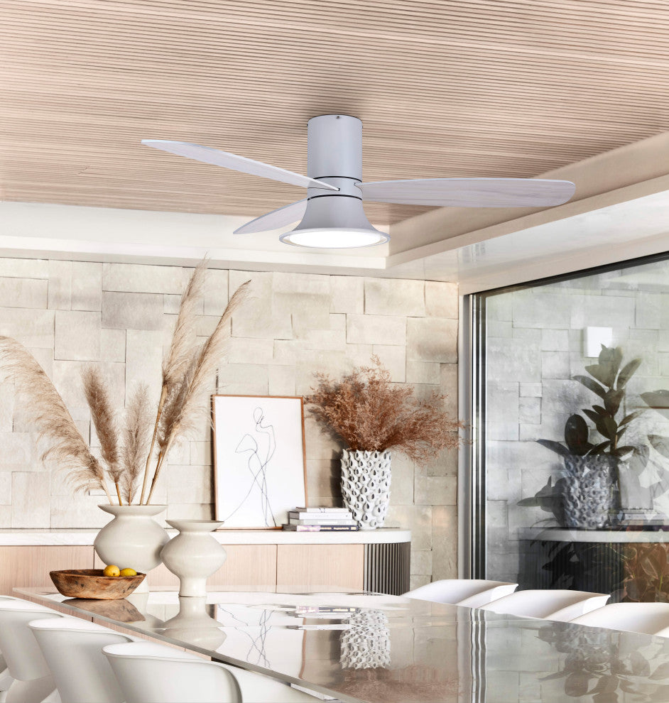 Lucci Air Flusso 52" Light With Remote Ceiling Fan, White