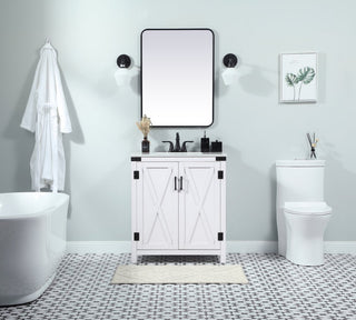 Home Living 19" Farmhouse White-Light Bathroom Vanity