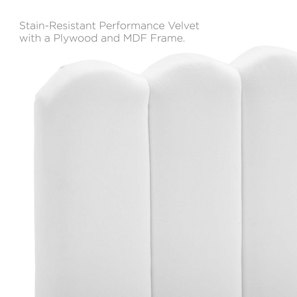 Headboard, Twin Size, Velvet, White, Modern Contemporary, Bedroom Master Suite