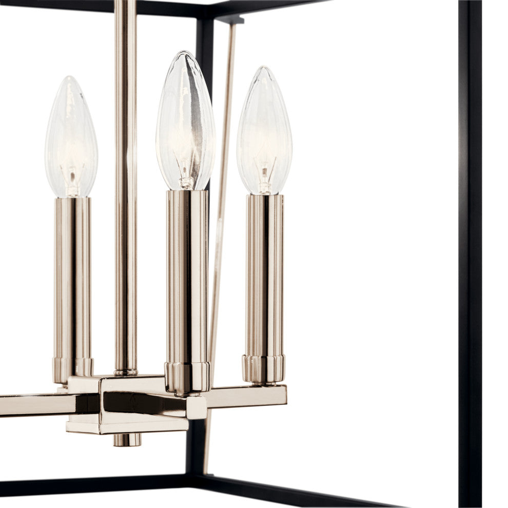 Eisley 4 Light Foyer Pendant, Polished Nickel, 21.25"