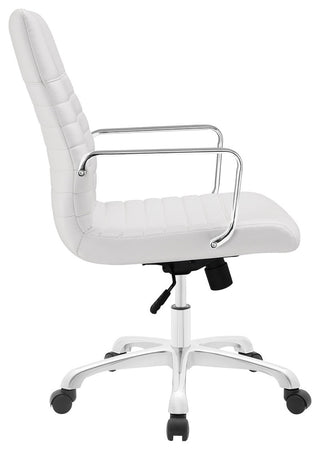 Modern Contemporary Office Chair, White Faux Leather