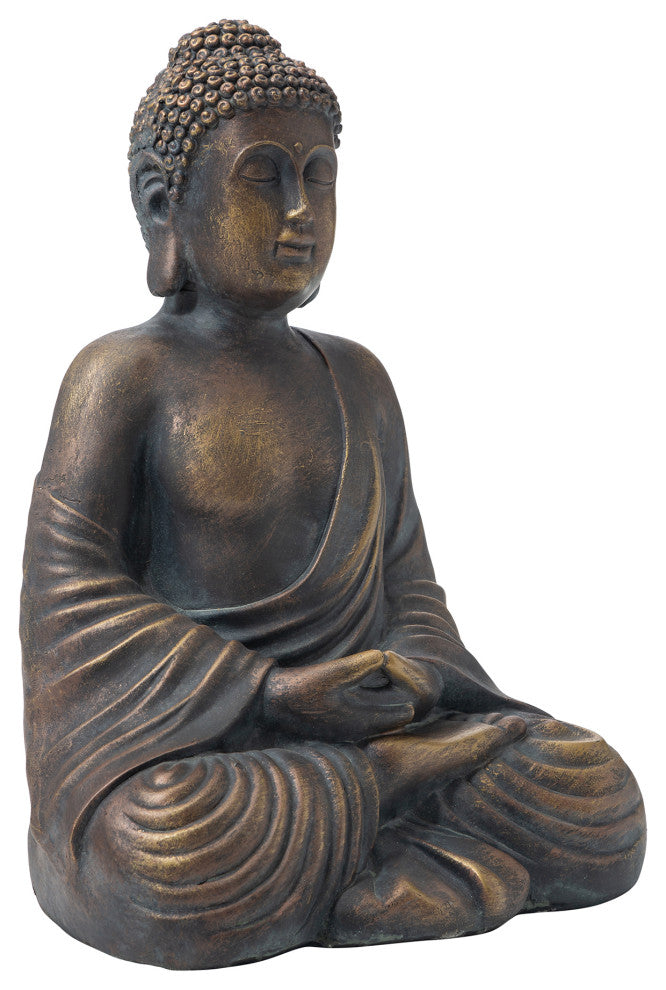 19"H MGO Meditating Buddha Statue