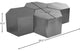 Hexagon Coffee Table, Brushed Chrome, 4 Piece