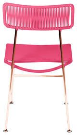 Hapi Indoor/Outdoor Handmade Dining Chair, Pink on Copper
