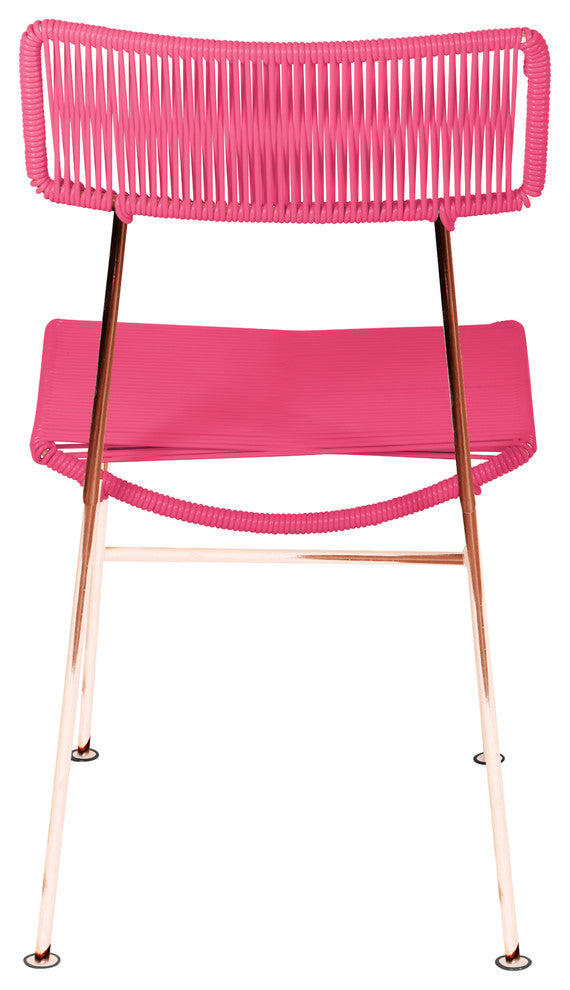 Hapi Indoor/Outdoor Handmade Dining Chair, Pink on Copper