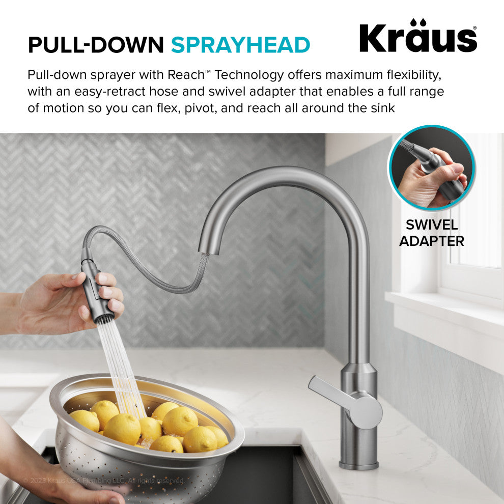 Oletto Touchless Sensor Pulldown Single Handle Kitchen Faucet, Spot Free Antique Champagne Bronze