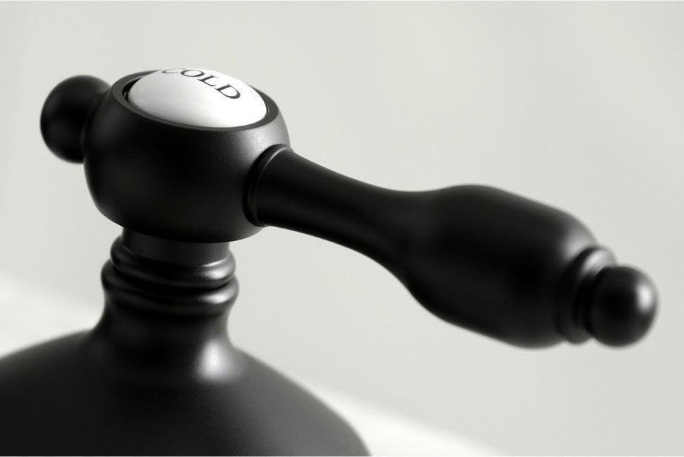 Kingston Brass Widespread Bathroom Faucet With Brass Pop-Up, Matte Black