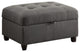 Tufted Fabric Upholstered Storage Ottoman, Gray