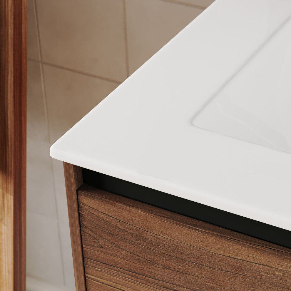 Foundry Bathroom Vanity, Double Sink, 48", Walnut, Freestanding