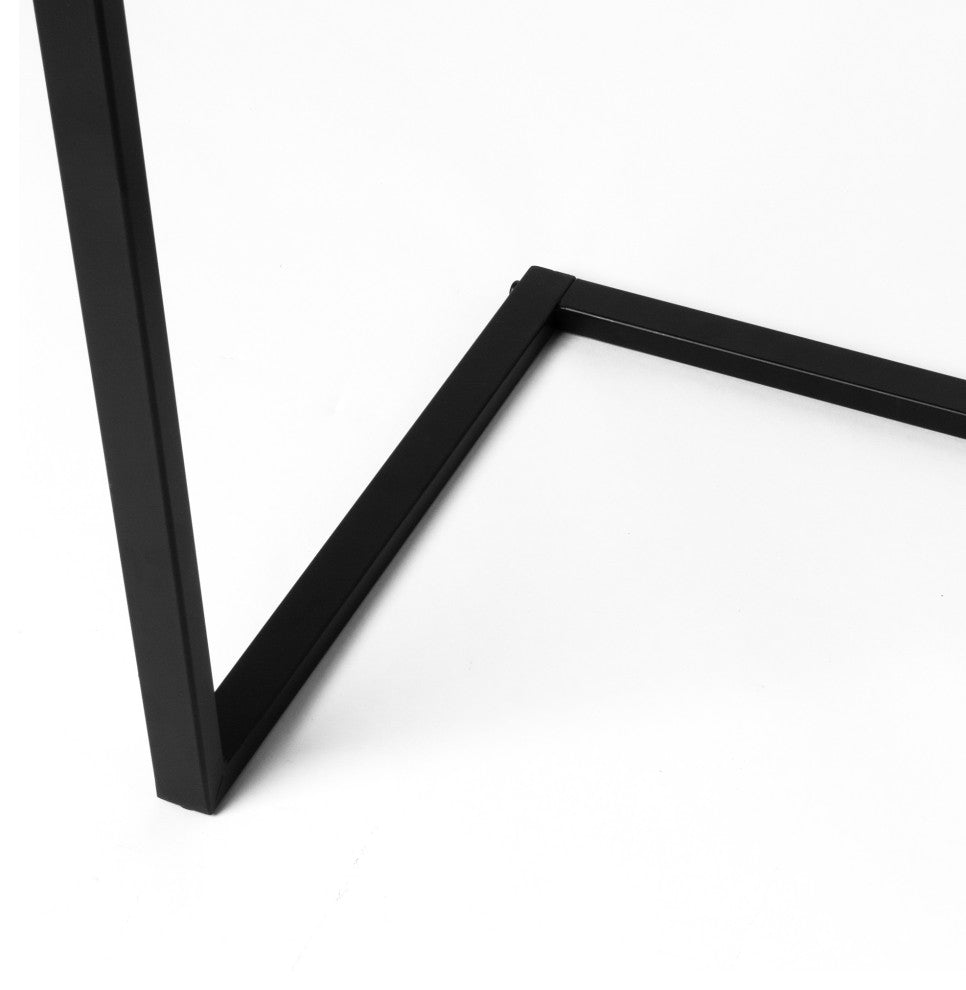 American Art Decor Black Portable C-Shaped Desk