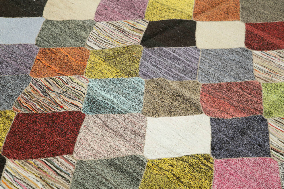 Rug N Carpet - Handmade Turkish 8' 6'' x 10' 0'' Modern Design Wool Kilim Rug