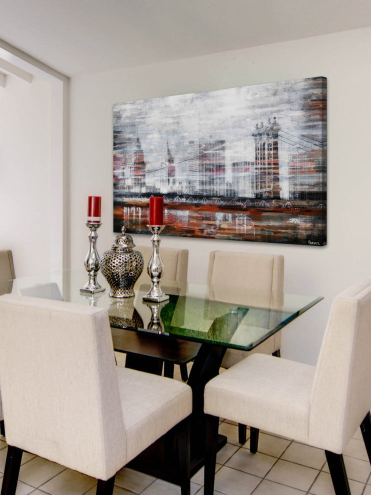 "Brooklyn Bridge View" Print on Canvas, 24"x16"