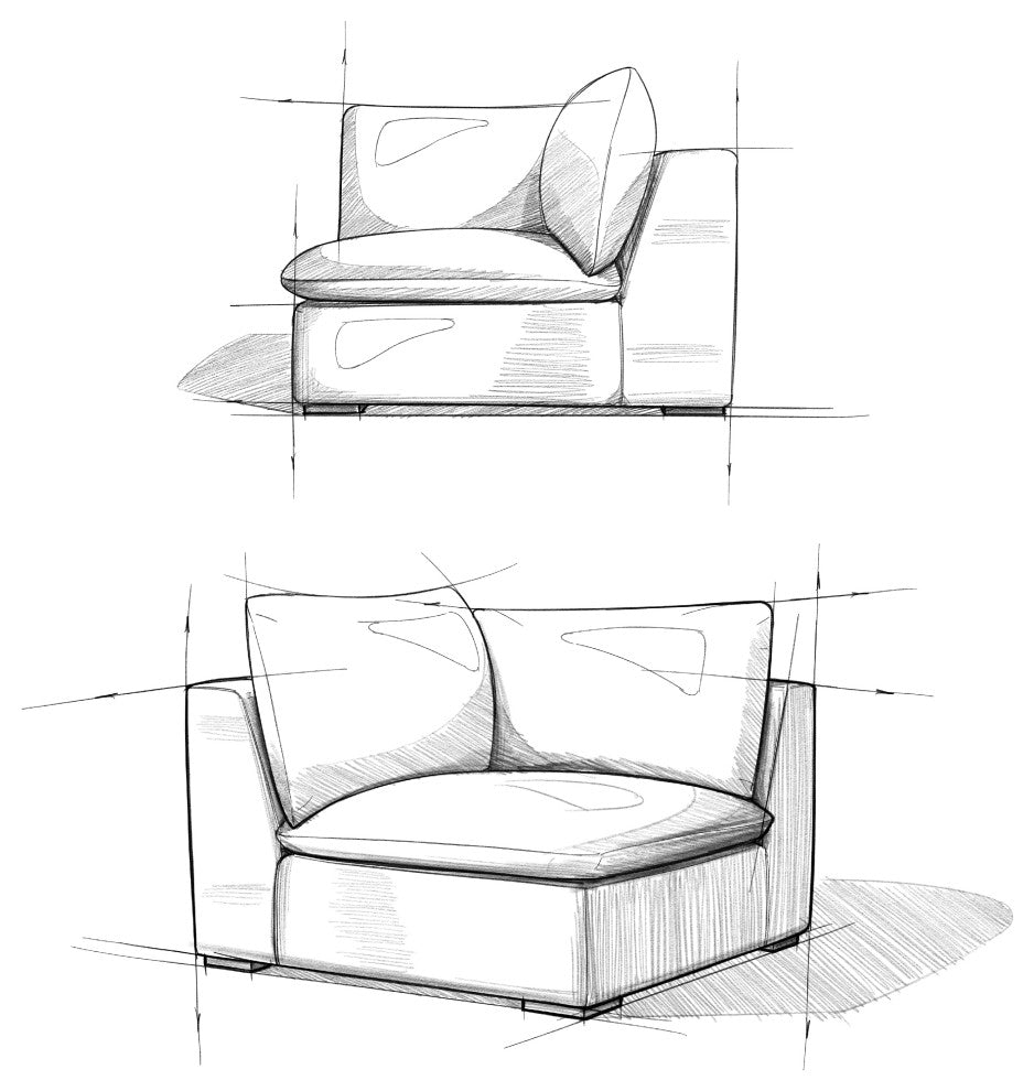 Jasmine Corner Sofa Module in Performance Fabric, Cloud Gray