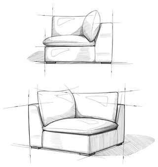 Jasmine Corner Sofa Module in Performance Fabric, Cloud Gray