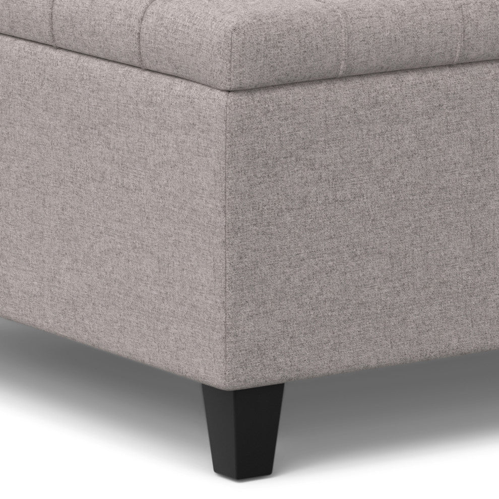 Harrison Small Square Coffee Table Storage Ottoman, Cloud Grey