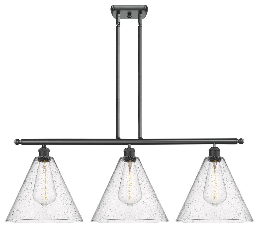 Innovations 516-3I-BK-GBC-124-LED 3 Light Island Light, Matte Black