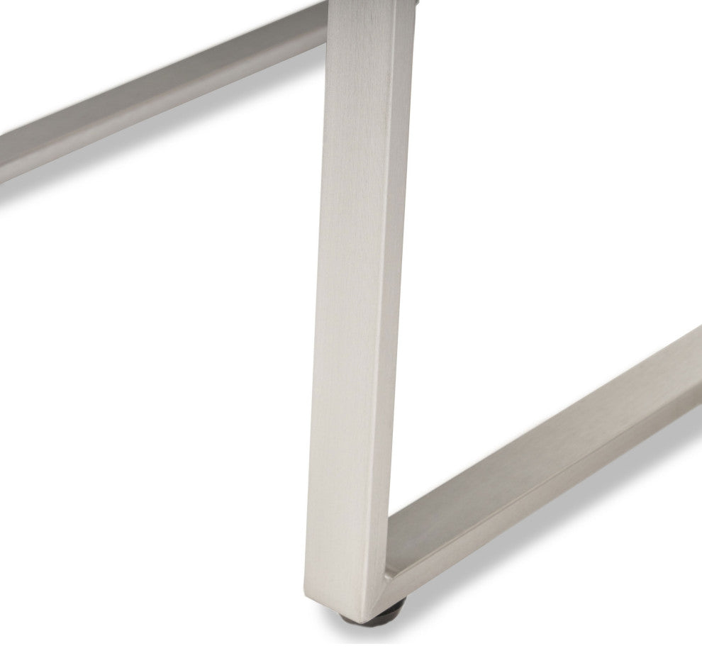 GDF Studio Tabby Outdoor Al 7Pcs Dining Set With Chairs, Silver/Gray Wicker