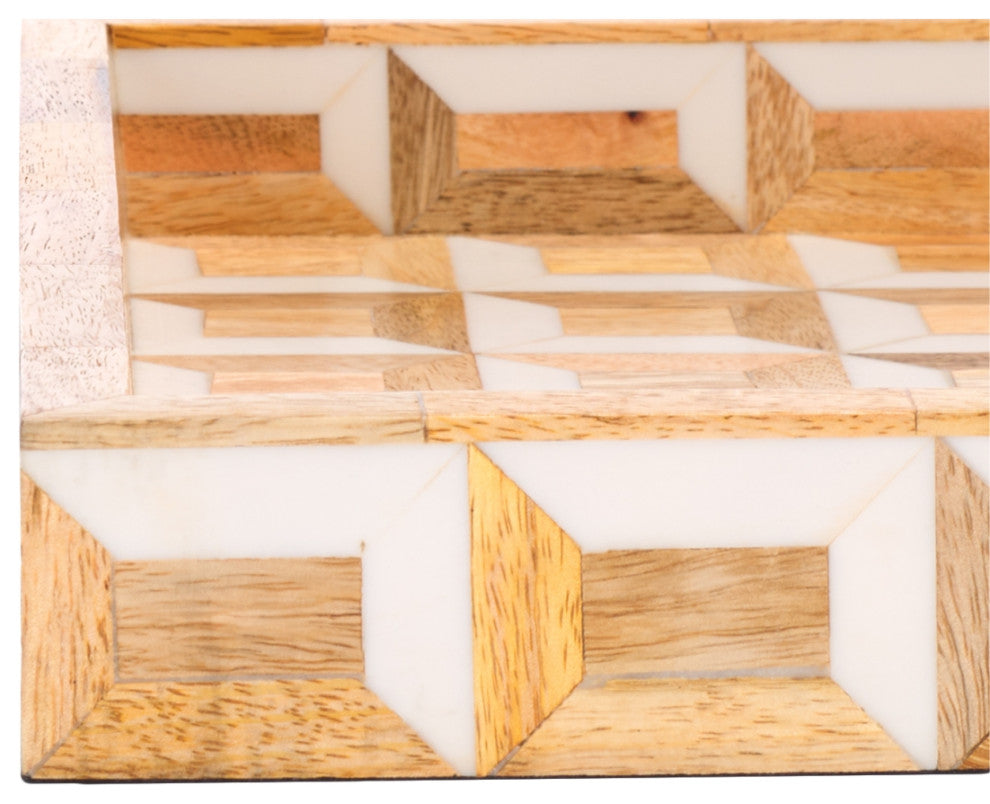 Safavieh Aria Tray, Set of 2, Antique Ivory/Natural Brown