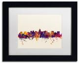 Michael Tompsett 'Madison WI Skyline' Matted Framed Art, White Mat, 14"x11"