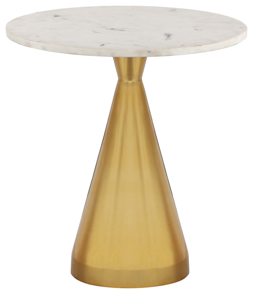 Emery White Marble End Table
