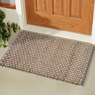 Indigo Stitching Organic Jute Area Rug, 5'x7'9"