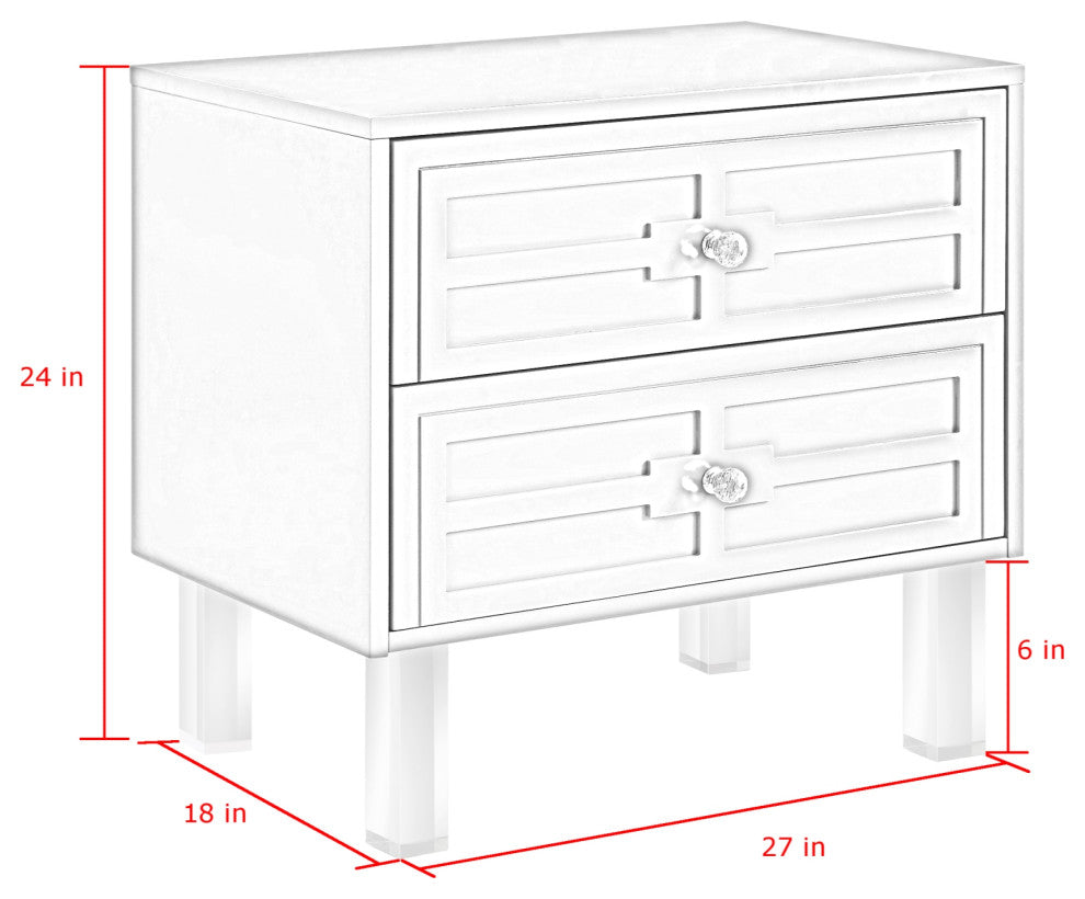 Martina Lacquer-Finish Lucite Leg and Handle Side Table, Light Grey