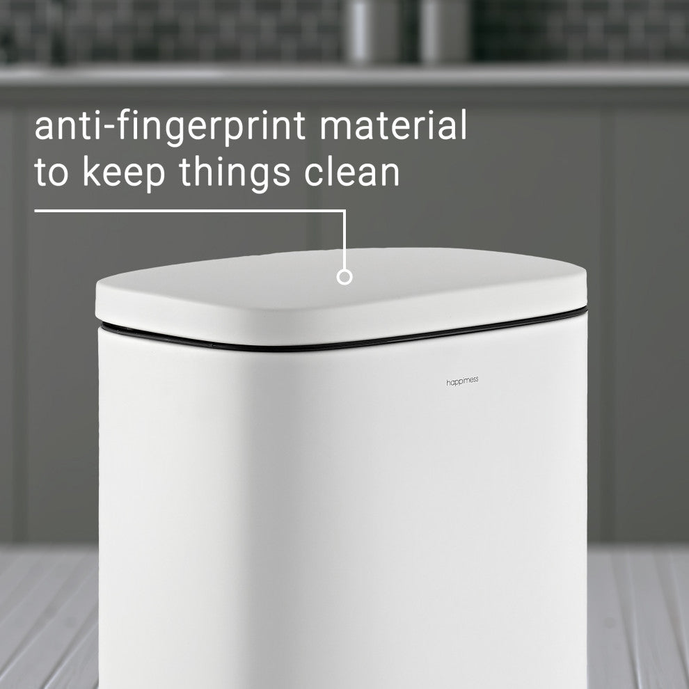 Curtis 8-Gallon Step-Open Trash Can, White