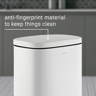 Curtis 8-Gallon Step-Open Trash Can, White