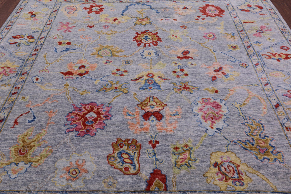 Turkish Oushak Hand-Knotted Wool Rug 8' 4" X 9' 9" - Q14838