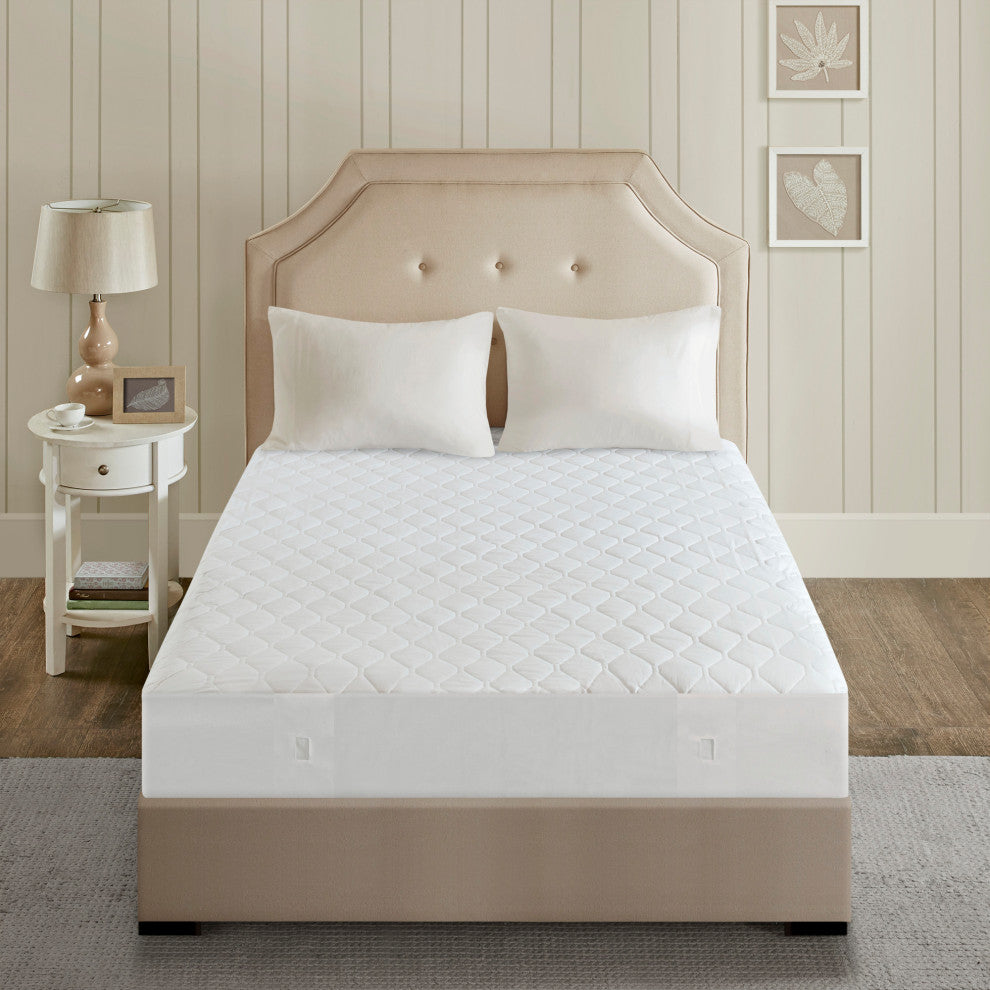 Beautyrest Heated Mattress Pad, White, King
