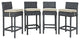 Modway Summon Bar Stool Outdoor Patio Sunbrella Set of 4, Antique Canvas Beige