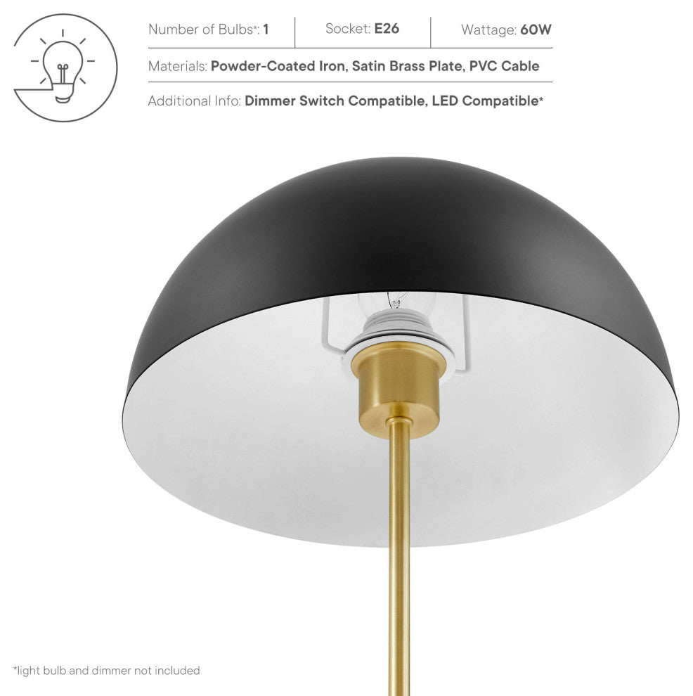 Ideal Metal Table Lamp, Black Satin Brass