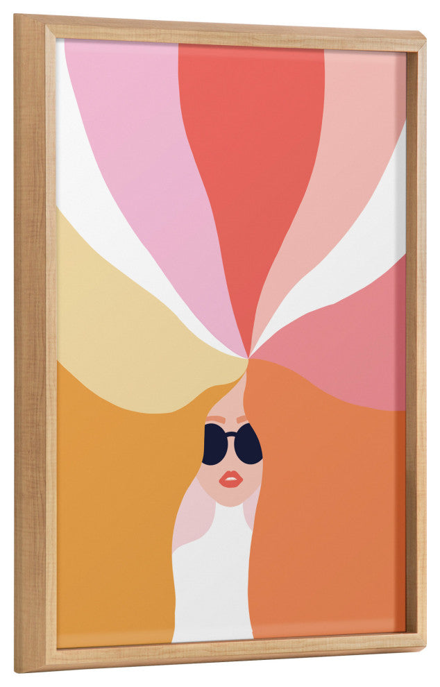 Blake Rainbow Girl Framed Printed Glass by Dominique Vari, Natural 18x24