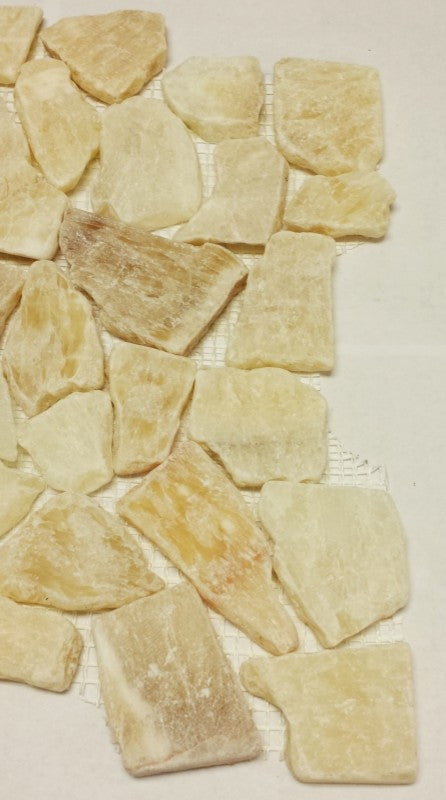 Golden Jelly Natural Interlocking Pebble Tiles, 12"x12", Set of 10