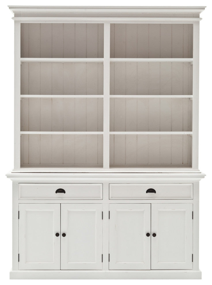 Classic White Hutch Bookcase Unit