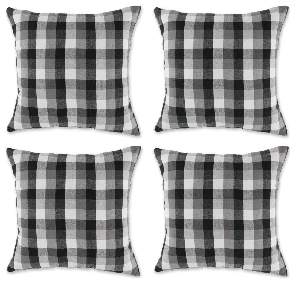 DII Black, Gray and White Pillow Cover 18x18", 4 Piece