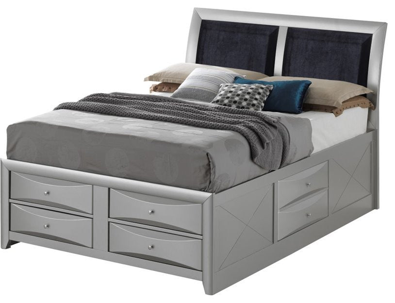 King Storage Bed, Black