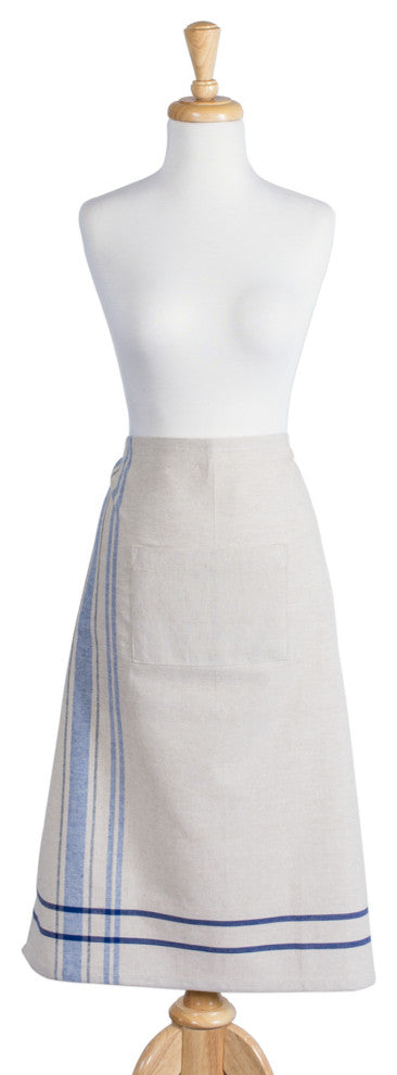 Nautical Blue French Stripe Bistro Apron