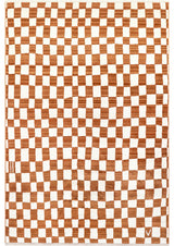 Nuloom Dominique Abstract Checkered Fringe Area Rug, Orange 6'7"x10'2"