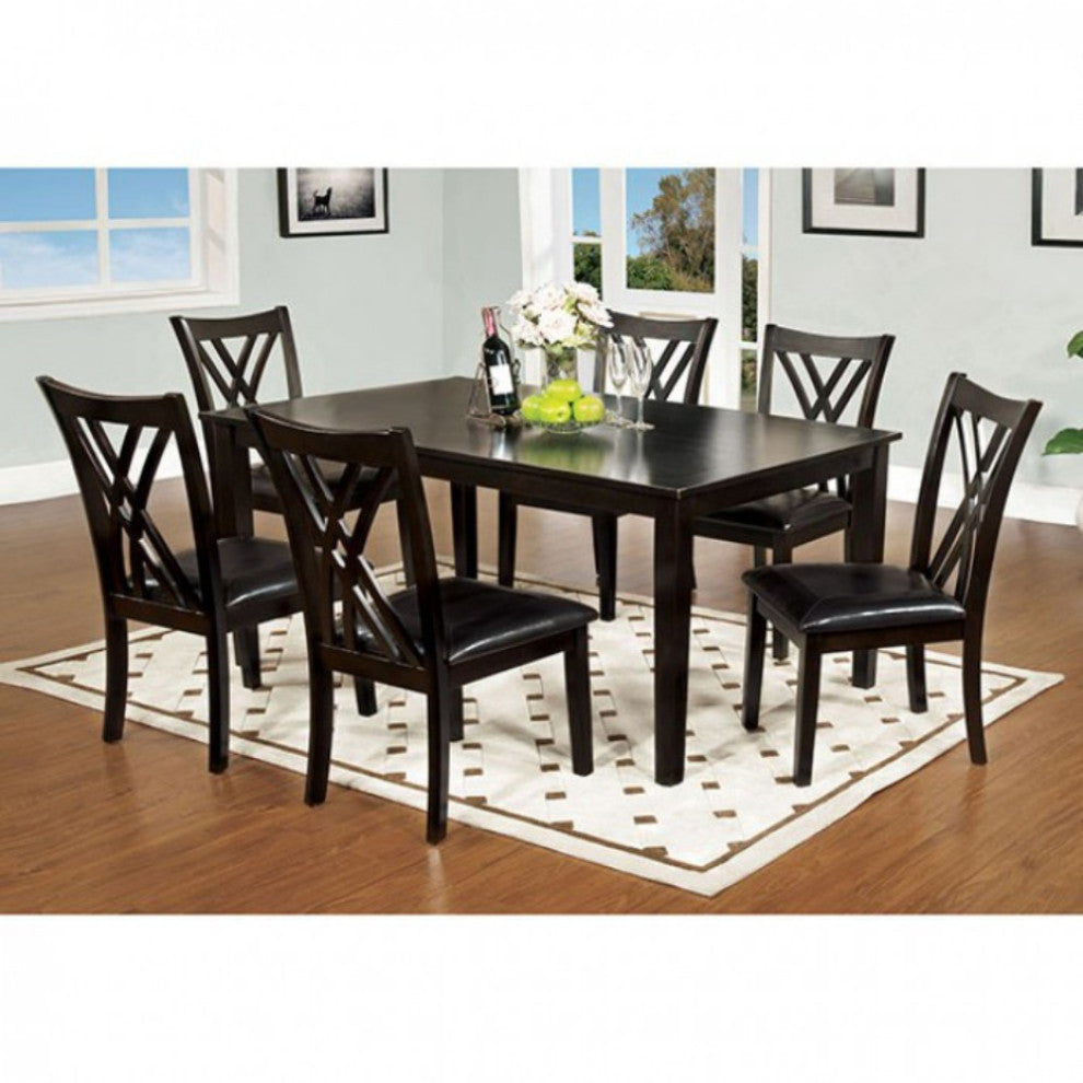 Benzara BM137838 Springhill Enticing 7 Piece Dining Table Set, Espresso