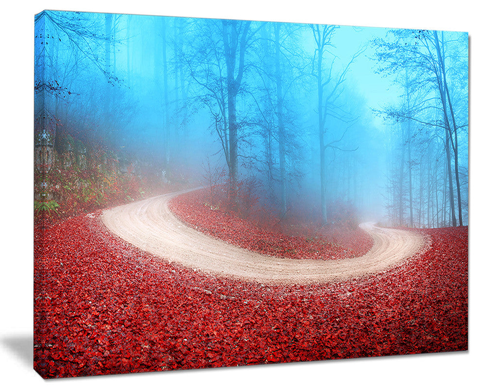 "Curved Road in Autumn Forest" Photograph Print, 20"x12"