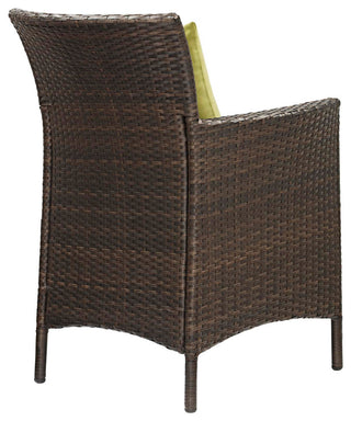 Conduit Outdoor Patio Wicker Rattan Dining Armchair Set of 4 EEI-4031-BRN-PER